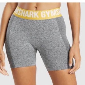 Gymshark Women's Yellow and Grey Shorts